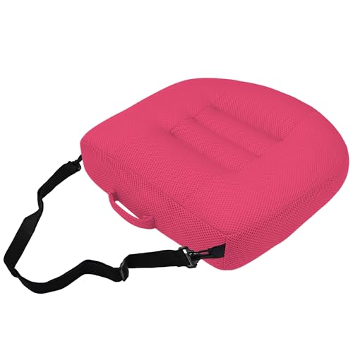 Car Booster Bandage Seat Cushion for Short Adults Thick Breathable Mesh Height Adjustable for Driving, Office & Home Use Universal Fit for Cars, Trucks & Wheelchairs 15.7"x15.7"x4.7"-Pink - color: Pink, size: Standard - With Straps