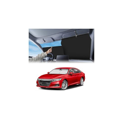 KUST Upgraded 2 Pack Retractable Automotive Sunshade Car Window Sunshades (Not fit for Truck), Adjustable Auto Thickened Sunshade, Car Accessories for All Season, Black and Silver, Blocks UV Rays - size: Universal Automatic Sunshades