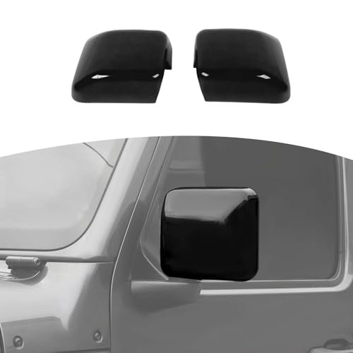 RT-TCZ for Jeep JL Side Mirror Cover Trim Black for Jeep Wrangler JL JLU 2018-Present for Gladiator JT 2020-Present Black Exterior Accessories 2pcs - color: Black