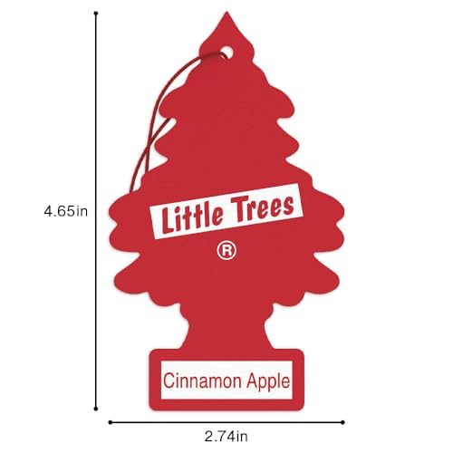 LITTLE TREES Car Air Freshener | Hanging Tree Provides Long Lasting Scent for Auto and Home | 24 Air Fresheners |Cinnamon Apple - color: Cinnamon Apple