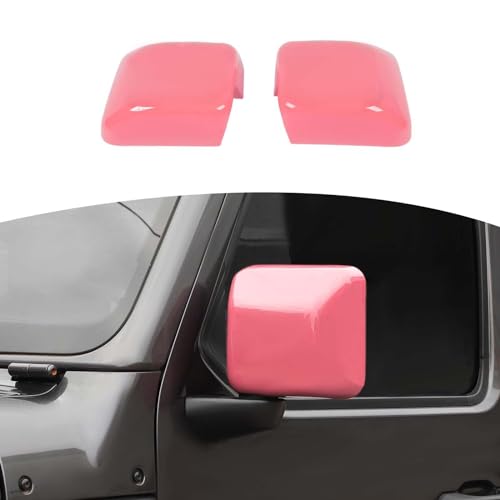 RT-TCZ for Jeep JL Side Mirror Cover Trim Pink for Jeep Wrangler JL JLU 2018-Present for Gladiator JT 2020-Present Pink Exterior Accessories 2pcs - color: Pink