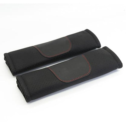 Set of Soft Auto Seat Belt Cover Seatbelt Shoulder Pad 2 PCS for a More Comfortable Driving Compatible with All Cars Black - color: Black
