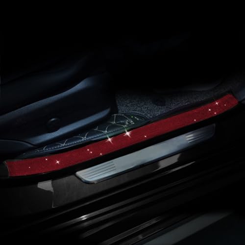 Car Door Sill Protector with Bling Rhinestones 2PCS Door Edge Guard Scuff Cover Protectors Anti-Scratch Strip Sticker Bumper Protector for Truck Car 5CM x 60CM (Red) - color: Red, size: 5CM x 60CM