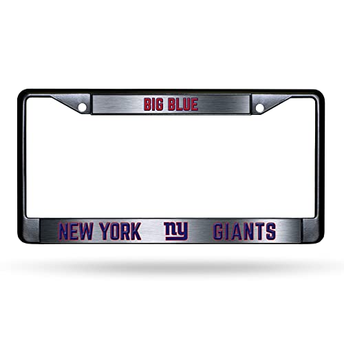NFL New York Giants Big Blue Black Chrome License Plate Frame - 2-Screw Mount - color: Giants