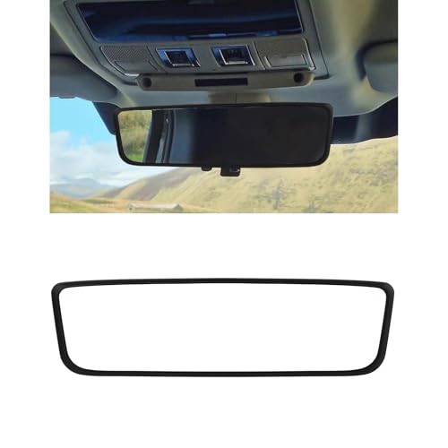 Wevdn Rear View Mirror Protector Frame, Silicone Car RearView Mirror Cover Compatible with Model 3 and Y, Auto Interior Decoration Gifts, Car Accessories (Black) - color: Black