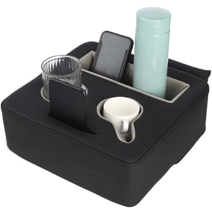 Back Seat Cup Holder for Car, Universal Truck Bed Organizer, Automotive Bottle Holder Tray, Boat Couch Expander Tray for Snacks, Phone, Remote