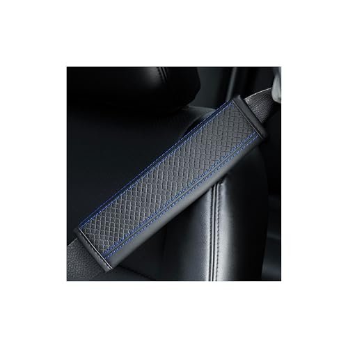 Car Seat Belt Cover Pads, Leather Seat Belt Cover, Universal Car Seat Belt Shoulder Strap Covers, Breathable Leather Soft Harness Pad Protect Your Neck and Shoulder, 2 PCS (Diamond-Blue) - color: Diamond-Blue