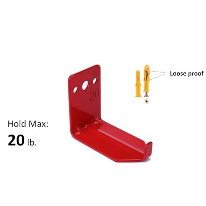 Fire Extinguisher Mount Wall Hook Bracket for Holding up to 20 lbs Extinguishers, Suited for Large and Small Dry Chemical and Water Extinguishers - size: 4 Brackets