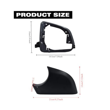 Fits For Tesla Model Y Left driver Side Wing Mirror Cover and Mirror Frame Set Rearview Lower Holder Tray Cap Housing 2021-2024(left side black) - size: Model Y Left Side Black