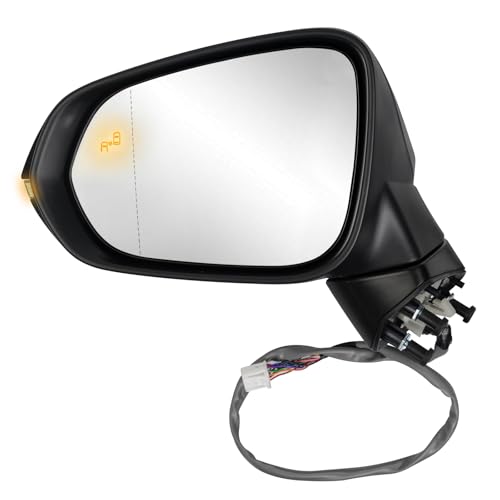 Driver Side Mirror Assembly Compatible with Lexus RX 350 350L 450h 450hL 2016-2022 Anti-Glare With Heated, Blind Spot Monitor, Turn Signal, Power Folding Adjustable Memory Black (15 Pin Left) - size: 15Pin Left