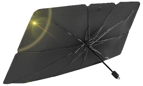 Sedan SUV Car Sun Shade for Windshield UV Rays and Heat Sun Visor Protector,Foldable Windshield Sun Shade Umbrella,Keep Car Cool,Easy to Use/Store,57''x 31'' - size: 57*31 inches
