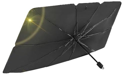 Sedan SUV Car Sun Shade for Windshield UV Rays and Heat Sun Visor Protector,Foldable Windshield Sun Shade Umbrella,Keep Car Cool,Easy to Use/Store,57''x 31'' - size: 57*31 inches