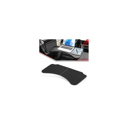 Car Folding Tray Table Leather Compatible with Tesla Model 3 Y – Multi-Use Dining Tray & Laptop Stand, Fits Front Driver & Passenger Seats,Black - color: Black