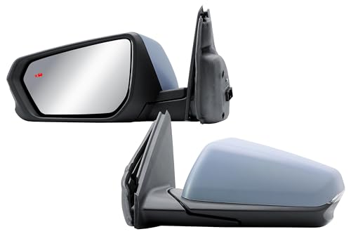 Driver Side Door Mirror for 2018-2024 Chevrolet Equinox/GMC Terrain | Heated Glass | Turn Signal Light | BLIS (Blind Spot Sensor) | Primer Paintable Back Cover | Manual Fold - color: Primer Driver (LH) Side