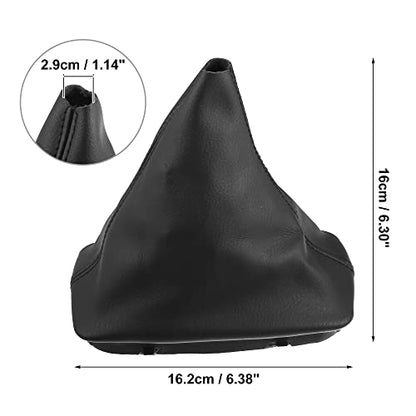X AUTOHAUX Car Shift Boot Cover Gear Shift Knob Handbrake Gaiter Boot PU Leather for Mercedes-Benz C-Class W204 2008-2013