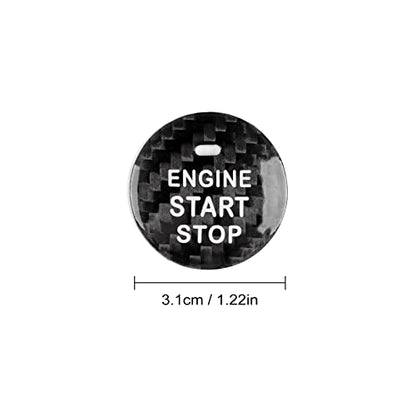 AIRSPEED Carbon Fiber Car Engine Start Button Cover Center Console Push-Button Sticker Interior Trim for Lexus is(2006-2012), ES(2006-2012), LX(2007-2015), Black (with Hole) - color: Black With Hole