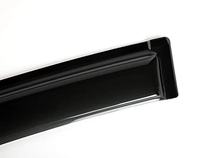 94249 Original Side Window Visor Deflector Rain Guard,Outside Mount Tape-on Shatterproof Dark Smoke,4pcs Window Shades fit for 2007-2018 Jeep Wrangler 4-Door (JK) - size: 2007-2018 Wrangler JK 4-Door Outside Mount