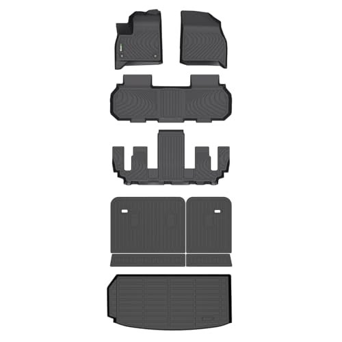 HAFIDI® Floor Mats & Cargo Liner & Seatback Cargo Set for 2024 2025 2026 Chevy Traverse 7 Seats & 2025 2026 Buick Enclave & 2024-2026 GMC Acadia 7 Seats (Not for 2024 Traverse Limited) - style: 1) For Enclave 2025 2026 & Chevy Traverse 2024-2026 Full Set