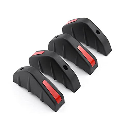 4pcs Car Rear Lower Bumper Wing Lip Diffuser, Anti-Crash Accessories Spoiler Shark Fin Protector, Rear Bumper Splitter Lip Wing with Screw, Universal Auto Decoration for Car SUV Truck - style: Black Edge/Red Cover