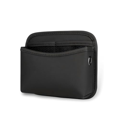 Car Seat Side Storage Pocket, Leather Multifunctional Console Side Organizer Bag, Self-adhesive Auto Door Pocket Organizer, Universal for Most Cars (Black)