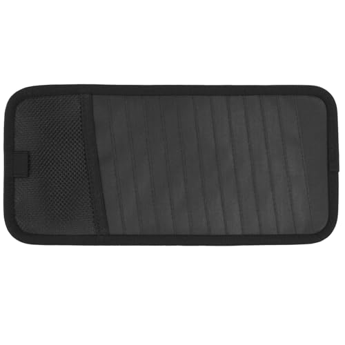 Sun Visor CD Holder, 12-Capacity Car Visor Organizer with DVD Sleeves and Mesh Pocket, Universal Visor Storage for Vehicle CD Case and Pen Holder Ergonomic Design (Black 1 Pcs) - color: Black 1 Pcs