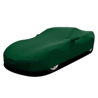 WinPower Indoor Sports Car Cover 164-181 Inch Soft Stretch Breathable Dustproof Scratch Protection Elastic Full Cover for Underground Garage Auto Show, Green - size: M--SPORT CAR(164-181 Inch)