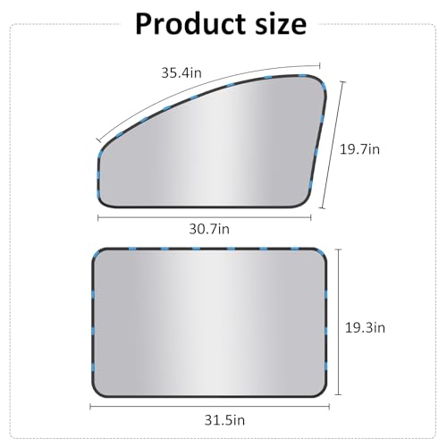 Silver Car Window Sun Shade - Side Thiken Curtain Magnetic 100% Block Light Car Window Covers with Cooler Feeling (Silver, D-4pcs) - size: D-4pcs