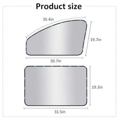Silver Car Window Sun Shade - Side Thiken Curtain Magnetic 100% Block Light Car Window Covers with Cooler Feeling (Silver, D-4pcs) - size: D-4pcs