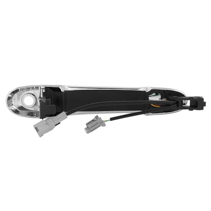 Auto Dynasty Factory Style Front Exterior Car Door Handle Cover with Keyhole and Smart Entry Compatible with Nissan Cube Juke Versa 2009-2019, Driver Left Side, Chrome Black