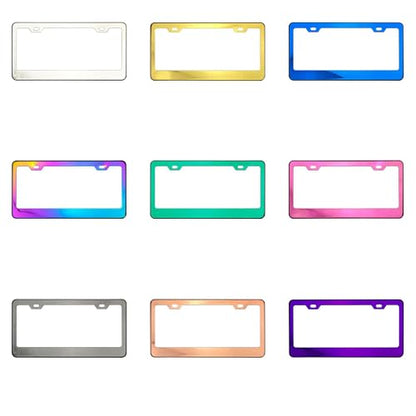 T304 Stainless Steel License Plate Frame – 8K Mirror Polish Finish, Rust-Resistant, Slim Design, Universal Fit, Includes Screw Caps, Washers & Stainless Steel Screws (Customize) - color: customize