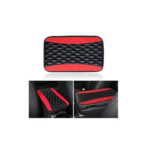 Auto Center Console Pad, Universal Waterproof Armrest Seat Box Cover, Car Interior Accessories, Leather Auto Armrest Cover Protector for Most Vehicle, SUV, Truck (Red) - color: Red