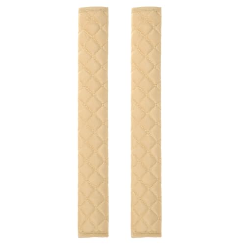 HARFINGTON 2pcs Shoulder Strap Cushions 25.6 Inch Car Seat Belt Pads Cover Auto Seatbelt Strap Shoulder Pad Automotive Seat Belt Cushion Pad for Auto SUV Truck, Beige - color: Beige, size: 25.6 Inch