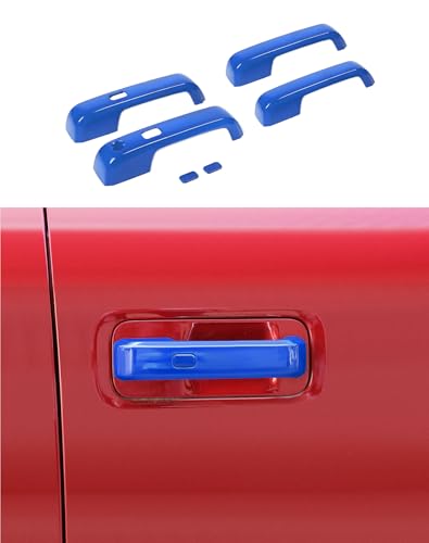 6pcs Blue Exterior Door Handle Covers Decor Trim with Smart Key Cutout Compatible with Ford F150 4DR 2015-2020 Accessories Outside Door Handle Protection Shell - color: 6pcs Blue