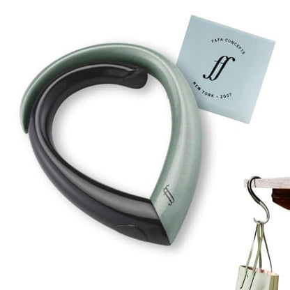 EMBRACE Purse Hook Hanger – Lightweight, Durable Teardrop S Hooks | Bag Clip Holds 22 lb Bags, Backpacks, Totes | Purse Charms for Women, Men Onyx & Mint - color: onyx/mint