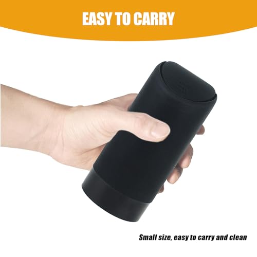 1 Pack Car Trash Can, 2.5In x 6.2In Soft Silicone Portable Vehicle Trash Cup with Lid, Universal Embedded Waterproof Automotive Trash Storage Accessories for Truck SUV Car (Black)