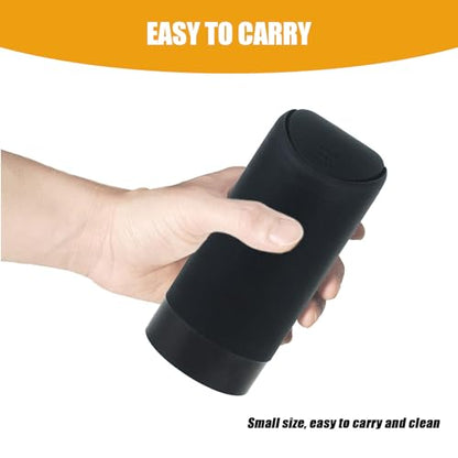 1 Pack Car Trash Can, 2.5In x 6.2In Soft Silicone Portable Vehicle Trash Cup with Lid, Universal Embedded Waterproof Automotive Trash Storage Accessories for Truck SUV Car (Black)