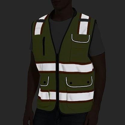 ArcRidge Reflective Safety Vest for Men and Women - High Visibility Construction Vest - Dual Tone Reflective Strips - color: Yellow, size: X-Large