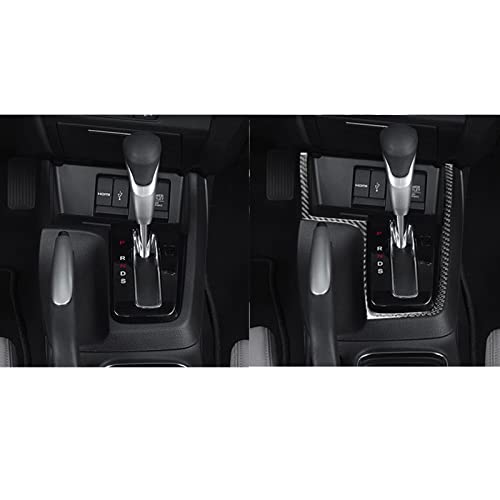 Real Carbon Fiber Center Console Gear Shift Surround Frame Interior Trim Sticker Cover Compatible with Honda Civic 9 Coupe/Sedan 2013 2014 2015 Accessories Black - color: Center Console Gear Shift Surround Frane
