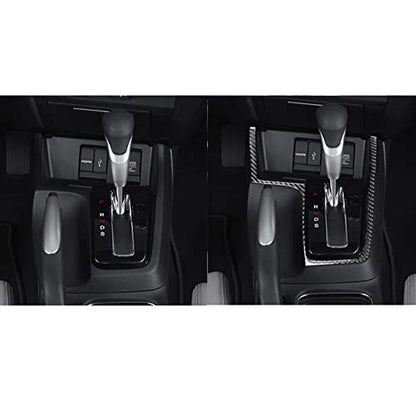 Real Carbon Fiber Center Console Gear Shift Surround Frame Interior Trim Sticker Cover Compatible with Honda Civic 9 Coupe/Sedan 2013 2014 2015 Accessories Black - color: Center Console Gear Shift Surround Frane