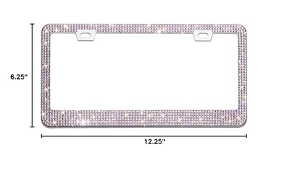 Bling Rhinestone License Plate Frame for Women，Diamond Sparkly License Plate Frames| Stainless Steel Frames & Over 1200 pcs Finest 14 Facets Glass Crystals Premium Diamond+GiftBox(Pink) - color: Pink