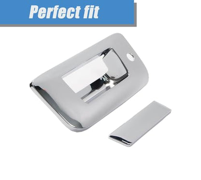 AUCERAMIC Chrome Tailgate Door Handle Cover with Keyhole Compatible with 2007-2013 Chevy Silverado GMC Sierra 1500 2500HD 3500HD
