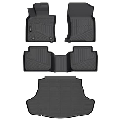 Auxko All Weather Floor Mats Cargo Mat Fit for Toyota Camry AWD 2024 2023 2022 2021 2020 2019 2018 TPE Floor Liner Trunk Mat Camry Accessories All Season Odorless Anti-Slip Black - size: camry awd|2020-2024|floor+cargo mats