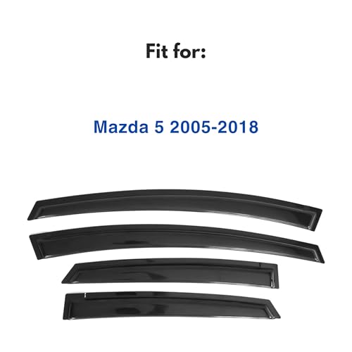 IG Window Visors Fit for 2005-2018 Mazda 5, Out-Channel Rain Guards Vent Wind Deflectors 4PC, Car Accessories for 05-18 Mazda 5 - size: 2005-2018 Mazda 5