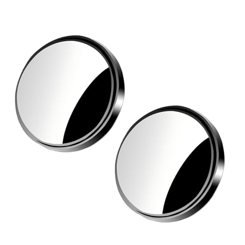 2 PCS Car Blind Spot Mirrors, 360-degree Adjustable Convex Glass with Anti-impact Frame, HD Wide Angle Convex Rearview Auxiliary, Universal Waterproof Self-adhesive Exterior for Car (Black)