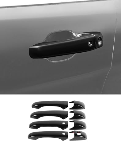for Jeep Grand Cherokee Black Exterior Door Handle Cover Kit with Smart Key Holes for 2011-2021 Jeep Grand Cherokee/Dodge Durango 2011-2020 Accessories - color: Black