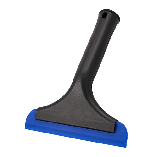 Gomake Small Silicone Squeegee Window Shower Squeegee Tool,Auto Water Blade for Car Windshield, Window, Mirror, Glass Door,Bathroom - color: Black+ Blue