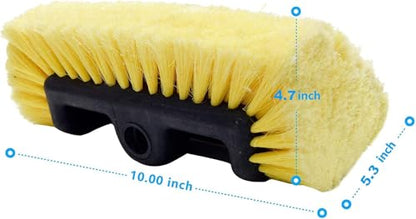 CARCAREZ 10" Car Wash Brush Head with Soft Bristle for Auto RV Truck Boat Camper Exterior Washing Cleaning, Yellow (1, 10" PRO MAX) - size: 10" PRO MAX