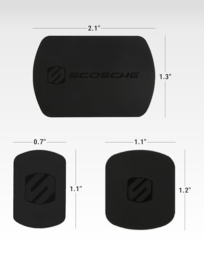 Scosche MRK2PK-UB MagicMount Replacement Metal Plate Kit for Phone, Metal Plates for Magnetic Mount Cell Phone Holder for Car, Universal with All Devices and Phone Case, Black, Pack of 2 - size: 6 Plates, style: Original