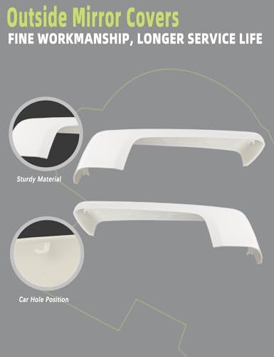 Outside Mirror Caps White Compatible with Chevy Silverado 1500/ GMC Sierra 1500 2019-2024 Accessories Parts Replaces 84328137 Left Right 1 Pair