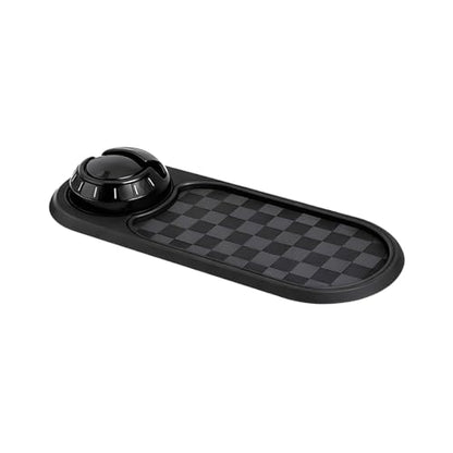 Car Dash Anti-Slip Pad, 3-in-1 Rotatable Dash Non-Slip Mat with Phone Holder & Temporary Parking Number, Multifunctional Dashboard Grip Mat for Key Gadgets, Universal Fit (Gray/Black) - color: Gray/Black